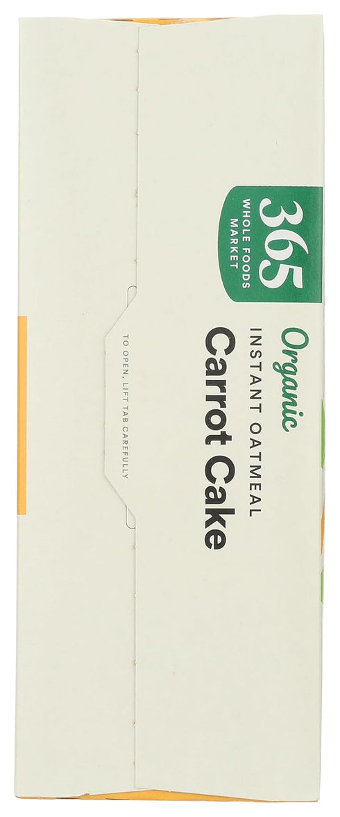 365 8 Count, 11.3 by Whole Foods Market, Organic Instant Oatmeal, Carrot Cake, Ounce