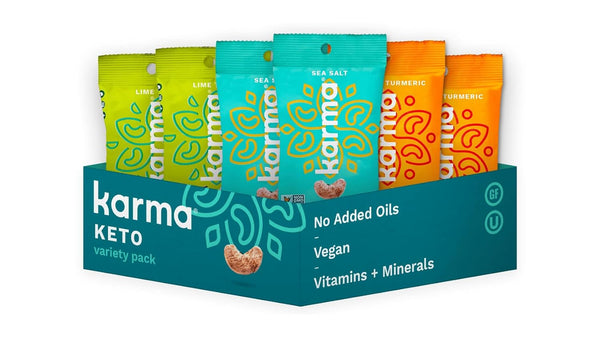 Whole 30 Variety Pack Cashews by Karma Nuts, Whole, Roasted, Vegan, Zero