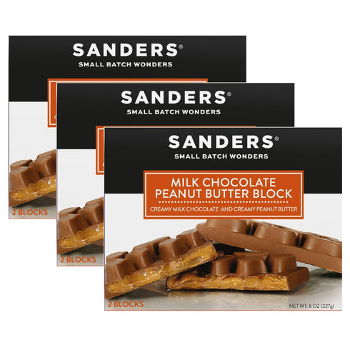 Sanders Milk Chocolate Peanut Butter Block 3-Pack (3 x 8 oz. box)