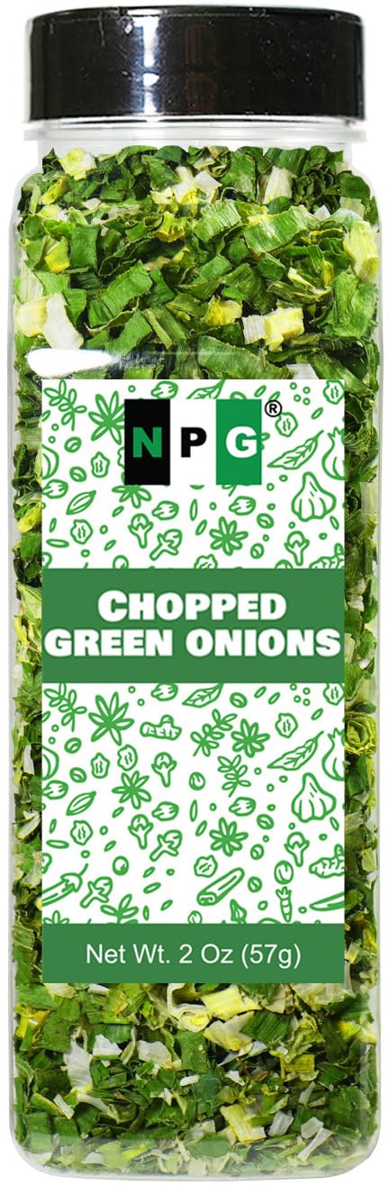 NPG Freeze Dried Chopped Green Onions 2 Oz, All Natural Non-GMO Gluten