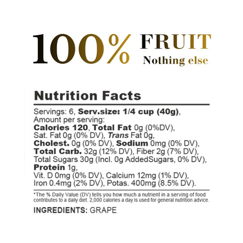 (8.8oz) Premium Japanese Dried Giant Grapes (Kyoho) - Authentic Soft Texture & Intense Flavor - Exquisite Jumbo Raisins