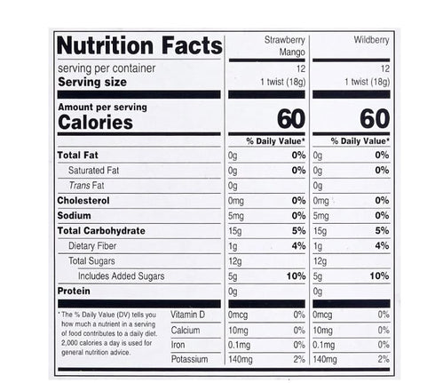Generic Pack, 24 Count, Organic Fruit Twists Snacks, Strawberry Mango and Wildberry Variety Individually Wrapped, No