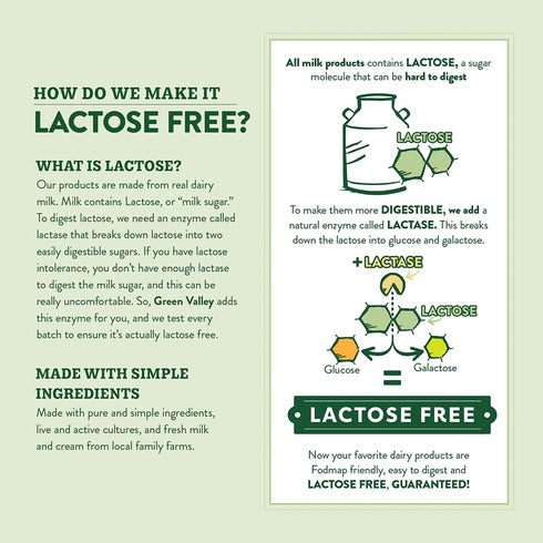Green Valley Creamery 24 Green Valley Lactose Free Organic Lowfat Plain Yogurt, Ounce