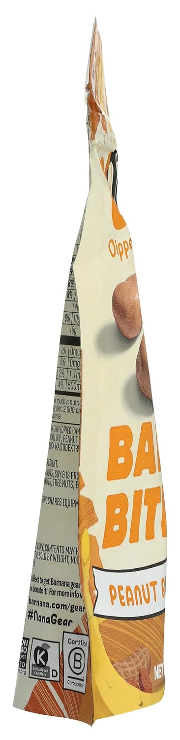 3.5 Barnana Organic Peanut Butter Dipped Chewy Banana Bites, Ounce Bag