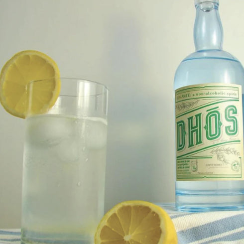 5 Pack 750 ML Dhos Handcrafted Non-Alcoholic Gin w Fever Tree Club Soda - Keto-Friendly, Zero Sugar, Zero Calories