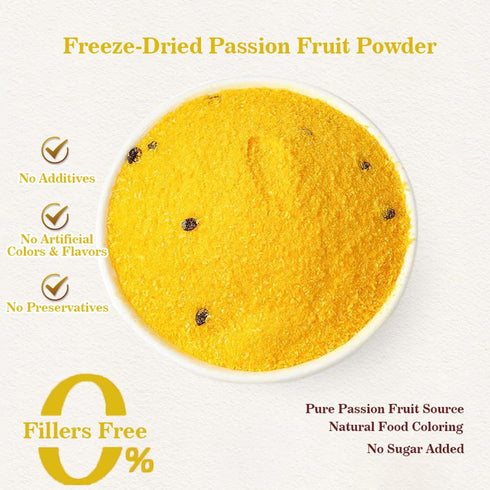 Fraunitsh 5oz Passion Fruit Powder - | Freeze-Dried Passion Fruit Extract Powder | Pure, Intense Tropical Fruit Flavor