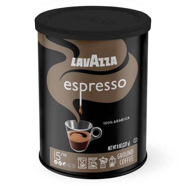 Lavazza Espresso Ground Coffee, Medium Roast, 100% Arabica, 8 oz Tin (Pack