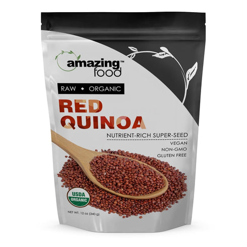 Amazing Food Red Quinoa | 12 Oz | USDA Certified Organic |