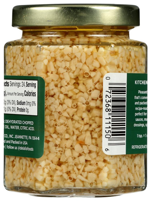 6 Oz (Pack 3) Delallo Fine Chopped Garlic in Pure Olive Oil