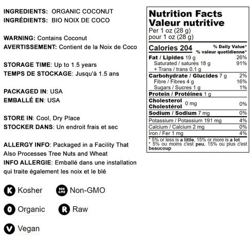 3 Food to Live Organic Coconut Chips, Pounds - Non-GMO, Kosher, Raw, Desiccated, Unsweetened, Unsulfured, Dried Flakes