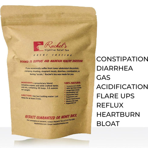 30 60 Rachel's Tea: Turmeric, Wild Yam, Ginger, Marshmallow, Chamomile, Peppermint, Fennel, Slippery Elm: bags, cups