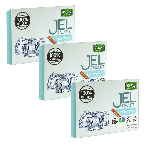 Bakol Jel Dessert - All Natural Vegan Dessert Mix, Kosher, Halal, Unflavored (PACK OF 3)