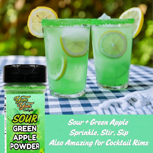 Sour Candy powder - Green Apple Flavor Pucker Topper, Sour Flavoring for Fruit, Gushers, Drinks & More