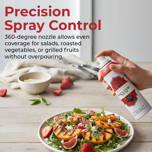 4.7 oz Balsamic Vinegar Spray, Salad Dressings, Vinaigrettes & Cooking, No Propellants, Quality Crafted in USA, Net Wt