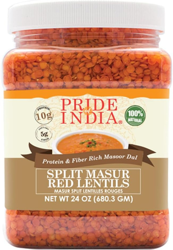 Pride Of India - Indian Split Masur Red Lentils - Protein &