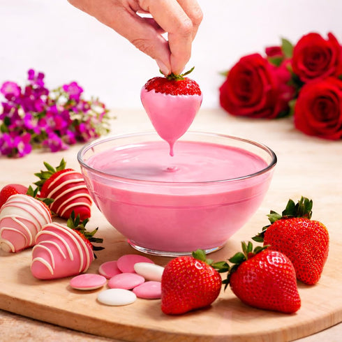 12 oz Pink Candy Wafer Chocolate Melts - Candy Melting Wafers for Baking, Decorating, Dipping, Drizzling & Desserts