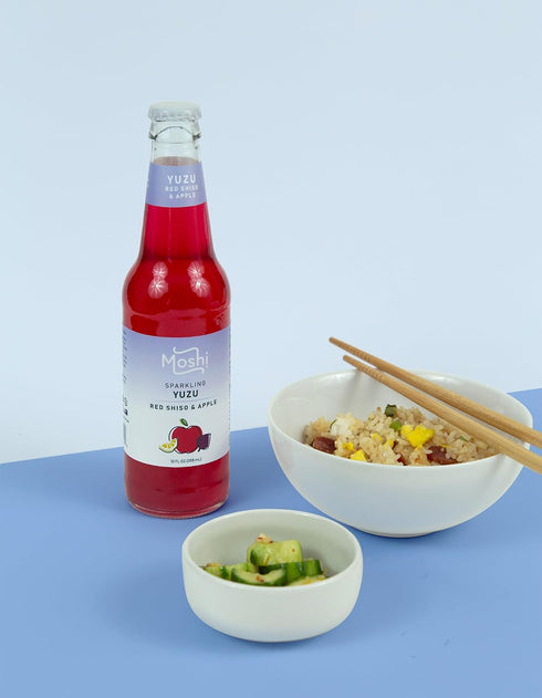 (12 Moshi Sparkling Drinks - Red Shiso & Apple Yuzu Bottles)
