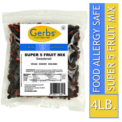 5 4 lbs. 14 Gerbs Super Dried Fruit Snack Mix | Unsulphured, No Artificial Additives, Resealable Bag | Naturally Chewy