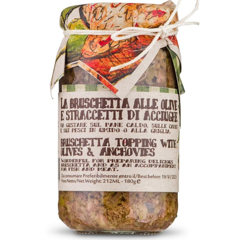 ARTIGIANI DEI SAPORI - Bruschetta Spread with Olives & Anchovies, 6.3 oz,