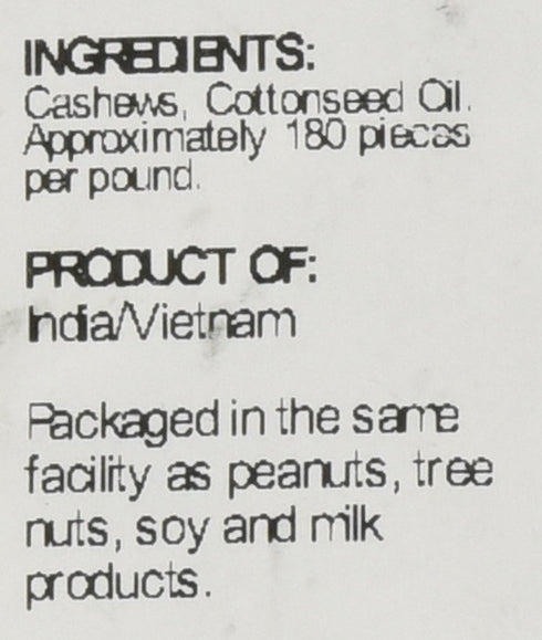 2 (LB). Sincerely Nuts Whole Cashews - Roasted and Unsalted | High in Protein Everyday Healthy Snack - Rich