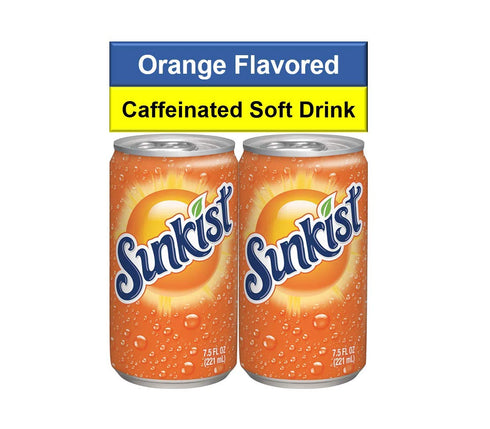 SUPOOBE 7.5 oz Pack, 12 Count Bundle of Orange Soda Mini Soda Cans, Soft Drinks Bulk Snacks Small Refrigerator & Snack