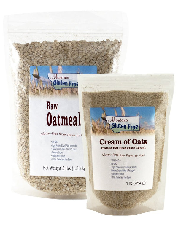 Montana Gluten Free Gluten Free Raw Oatmeal 3lb and Cream of Oats 1lb - Combo