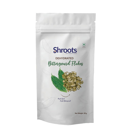 SHROOTS Dehydrated Bittergourd (Karela) Flakes Air Dried Dehydrated Vegetable, Gluten Free, Vegan,