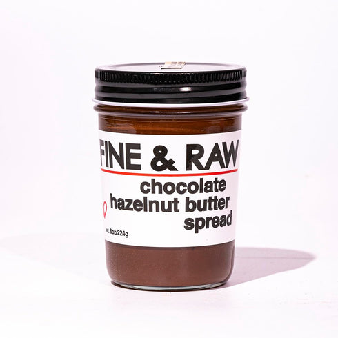 Fine & Raw Chocolate Hazelnut Butter Spread - 8 Ounce Clean Ingredients, Vegan, Organic Chocolate Hazelnut Spread
