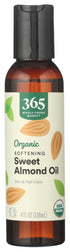 365 by Whole Foods Market , Organic Softening Sweet Almond Oil, Skin & Hair Care, 4 Fl