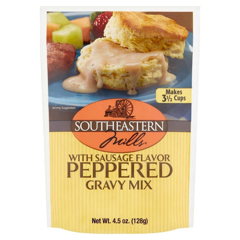 Southeastern Mills 4.5-Ounce Packet (Pack 12 Packets) Gravy Mix, Sausage Flavored Peppered Gravy Mix, Just Add Water