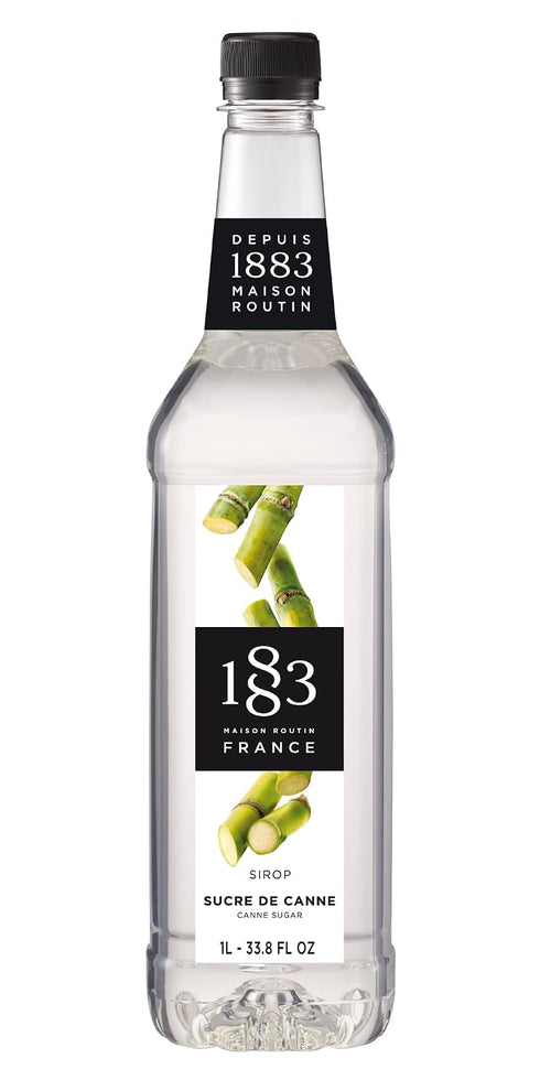 1883 Pure Cane Sugar Syrup for Drinks, Made in France, 1 Liter