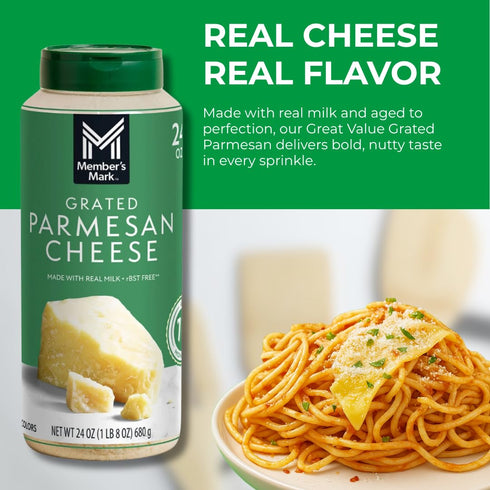 1lb 8 oz Grated Parmesan Cheese Premium Aged Parmesan, Ready-to-Use, Perfect for Pasta, Pizza, Salads, and More No