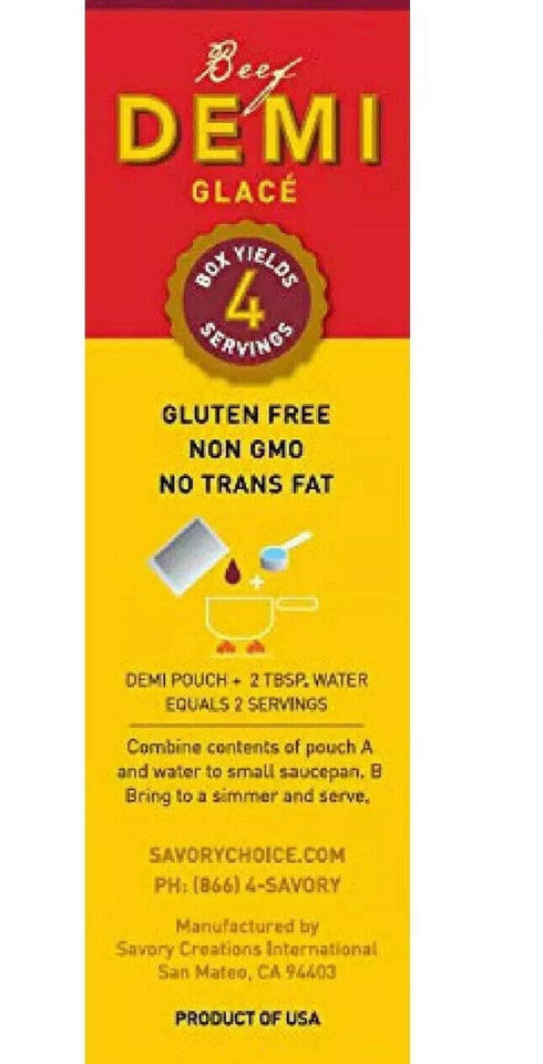 Savory Choice Beef Demi Glace Reduction Sauce Packet, 75gr (Pack of 3)
