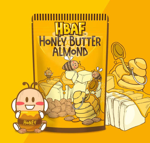(1x190gram) HBAF [Official Gilim Korean Honey Butter Seasoned Almonds Nut Snack | Gluten Free | Kids After-School
