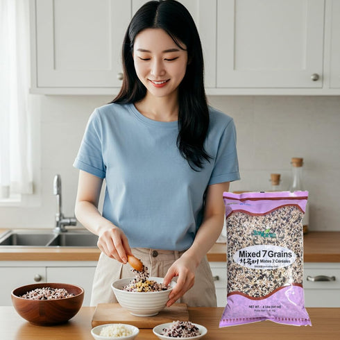 7 4 LB Mixed Grains Rice with Oat, Brown Rice, Wild Glutinous Rice, Sorghum, Millet and More