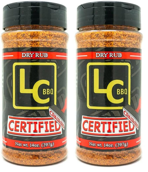 LC BBQ Certified Pork and Chicken Dry Rub 14oz (Pack of 2)