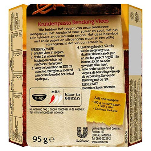 Conimex 3.35 Rendang Indonesian Herb Paste | | Boemboe Rendang Meat | Total Weight ounce