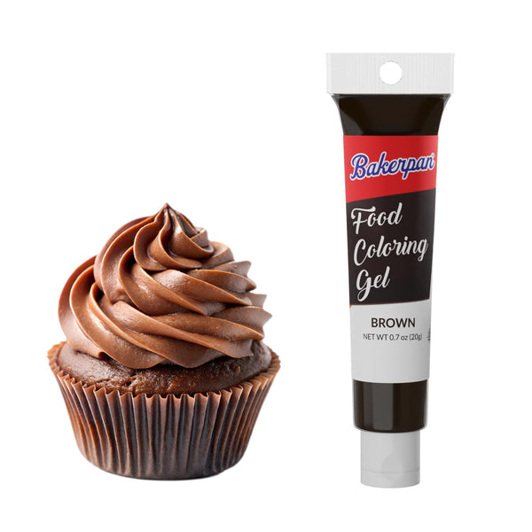 Bakerpan Brown Gel Food Coloring for Baking, Edible Food Coloring Gel for Cake Decorations - .70 oz (Made in USA)