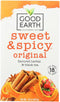 Good Earth Sweet & Spicy Herbal & Black Tea, 18 Tea Bags,