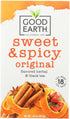 Good Earth Sweet & Spicy Herbal & Black Tea, 18 Tea Bags,