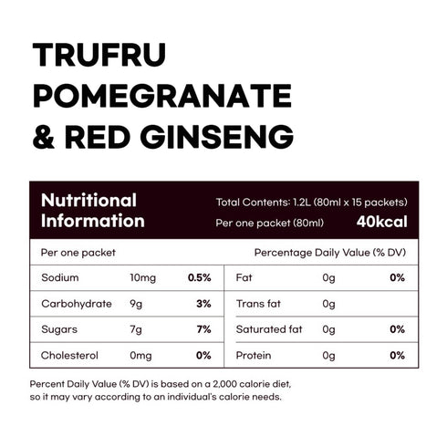 15 (2.7 oz Korean Food Trufru Pomegranate & Red Ginseng Essence - All-Natural Zesty Vitality Shot, Tart & Tangy Morning