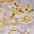 50 Pack Bee Cupcake Toppers, Glitter Bumble Bee Birthday Party Decor