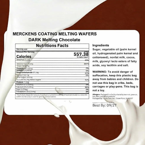 moliss 5LB 80oz Dark Chocolate Melting Wafers, Resealable Bag, Smooth Coating for Candy Making, Dipping and Molds