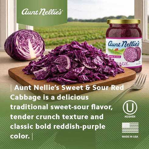 16 (Pack 2) Aunt Nellie's Sweet & Sour Red Cabbage Ounce