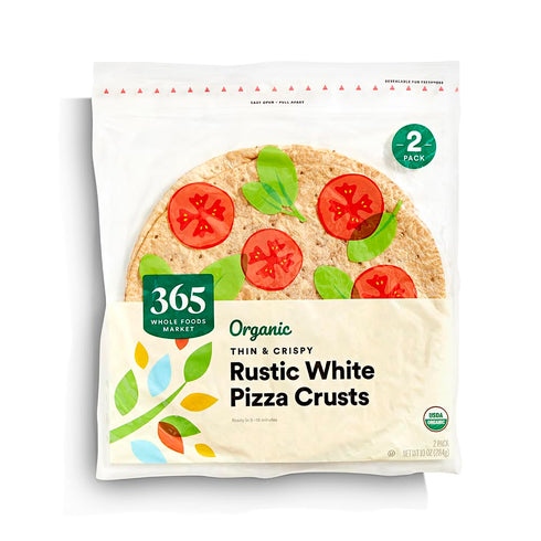 365 by Whole Foods Market , Organic Rustic White Thin & Crispy Pizza Crusts, 2 ct