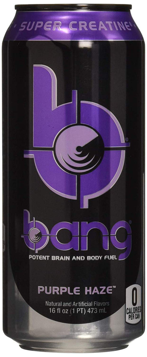 16-Ounce Pack 12 Bang Energy Purple Haze, Sugar-Free Energy Drink, |