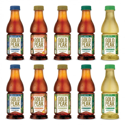 Gold Peak 10-Pack Variety Tea 18.5 oz Bottles Extra Sweet, Georgia Peach,