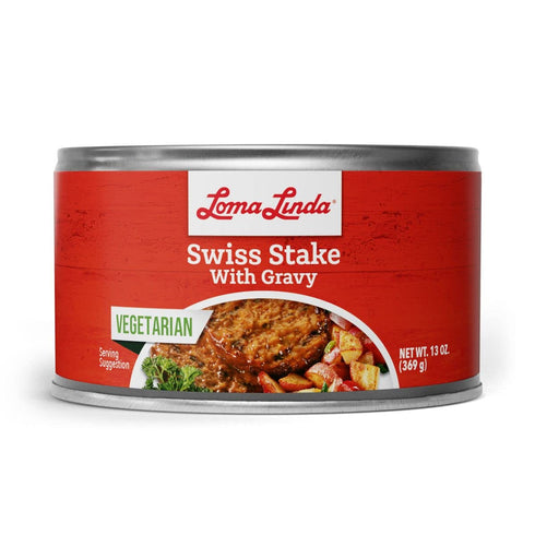 (13 oz.), 6 Pack) Loma Linda - Plant Based Meats (Swiss Stake with Gravy