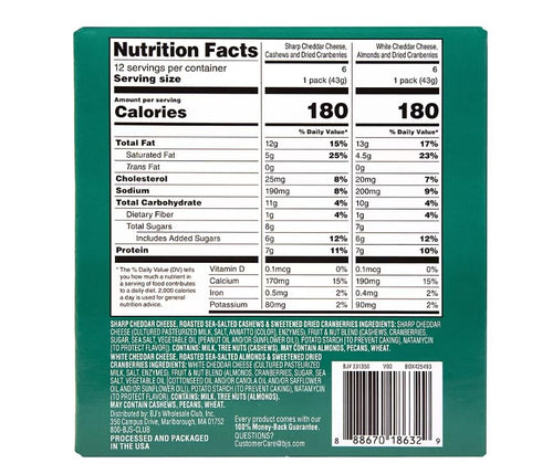 Generic Packs 12 packs Cheese Fruit & Nut Snack , Are perfect for an on-the-go snack! Featuring individual and two