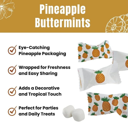 Pineapple Wrapped Buttermints, 108 Individually Wrapped Candies